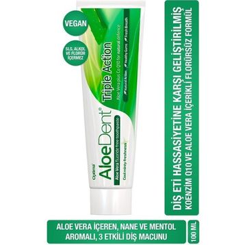 Optima Aloedent Triple Action 100 ml Diş Eti Hassasiyeti Diş Macunu
