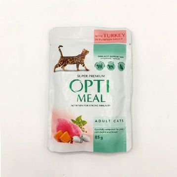 Optimeal 85 gr Hindili ve Balkabağı Soslu Yaş Kedi Maması