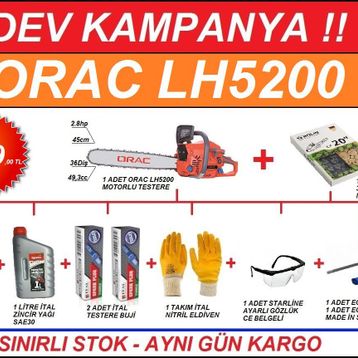 Orac LH5200 2.8 HP Benzinli Ağaç Kesme Makinesi