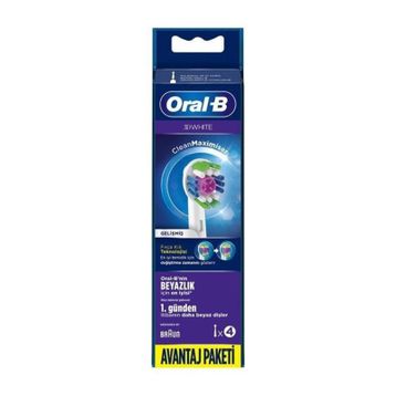 Oral-B 3D White 3 Boyutlu Beyazlık Şarjlı 4'lü Diş Fırçası Yedek Başlığı