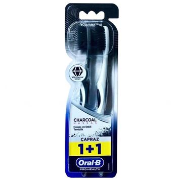 Oral-B Charcoal Black 40 Ekstra Yumuşak 1+1 Diş Fırçası