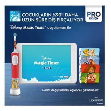 Oral-B D103 Vitality Pro Lion King Özel Seri Çocuk Şarjlı Diş Fırçası+Seyahat Çantası