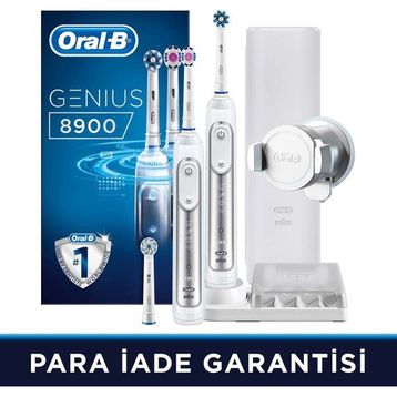 Oral-B Genius 8900 Beyaz 2'li Şarj Edilebilir Diş Fırçası
