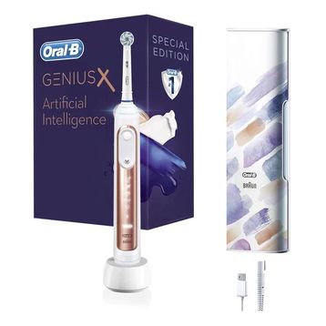 Oral-B Genius X AL Art Of Brushing Rose Gold Şarj Edilebilir Diş Fırçası+Seyahat Kabı