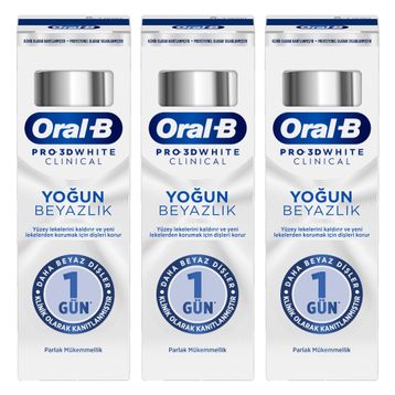 Oral-B Pro 3D White Clinical Yoğun Beyazlık 3x75 ml Diş Macunu