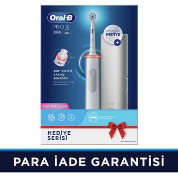 Oral-B Pro3-3500 Beyaz Seyahat Kabı Hediyeli Şarj Edilebilir Diş Fırçası