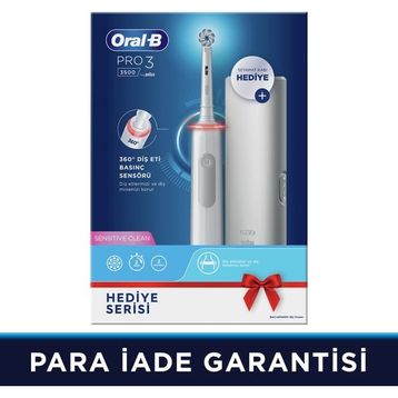Oral-B Pro3-3500 Beyaz Seyahat Kabı Hediyeli Şarj Edilebilir Diş Fırçası