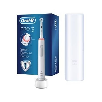 Oral-B Pro3-3500 Beyaz Seyahat Kabı Hediyeli Şarj Edilebilir Diş Fırçası