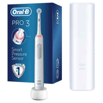Oral-B Pro3-3500 Beyaz Seyahat Kabı Hediyeli Şarj Edilebilir Diş Fırçası