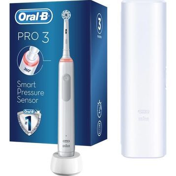 Oral-B Pro3-3500 Beyaz Seyahat Kabı Hediyeli Şarj Edilebilir Diş Fırçası