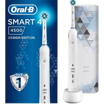 Oral-B Smart 4500 Modern Motif Beyaz Şarj Edilebilir Diş Fırçası