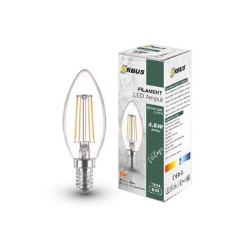 Orbus BCB3 E14 400lM 4W Clear Beyaz Işık Ampul