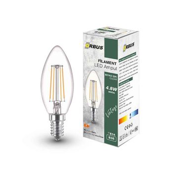 Orbus BCB3 E14 400lM 4W Clear Beyaz Işık Ampul