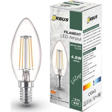 Orbus BCB3 E14 400lM 4W Clear Beyaz Işık Ampul