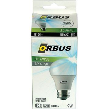 Orbus Beyaz Işık E27 Duy 9 Watt Led Ampul