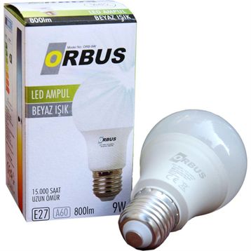 Orbus Beyaz Işık E27 Duy 9 Watt Led Ampul