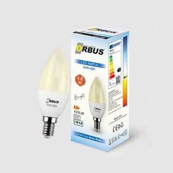 Orbus Bright 4.8W Sarı Işık E14 425LM Led Ampul