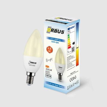 Orbus Bright 4.8W Sarı Işık E14 425LM Led Ampul
