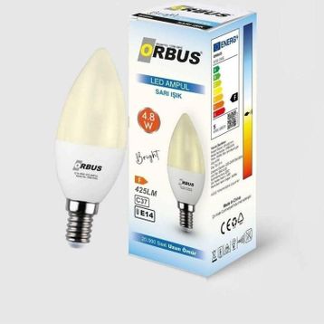 Orbus Bright 4.8W Sarı Işık E14 425LM Led Ampul