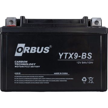 Orbus YTX9-BS 12v 9a 150x86x107 mm Motosiklet Aküsü