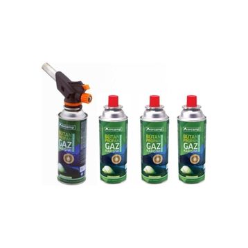 Orcamp CX-500-227 Kamp Kartuş Tüp 227 gr 4'lü Çakmaklı Pürmüz Set