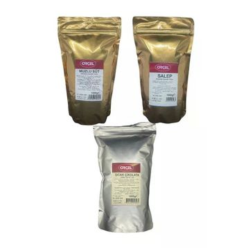 Orçel 1 kg Muzlu Süt + 1 kg Sıcak Çikolata + 1 kg Salep