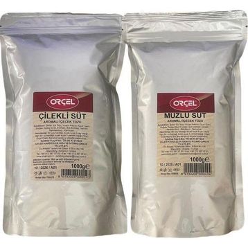 Orçel 2x1 kg Çilekli Süt + Muzlu Süt Aromalı İçecek Tozu Oralet