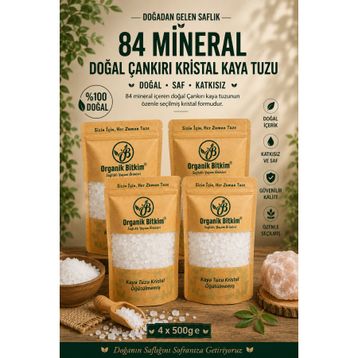 Organik Bitkim 500 gr 84 Mineral Doğal Çankırı Kristal Kaya Tuzu