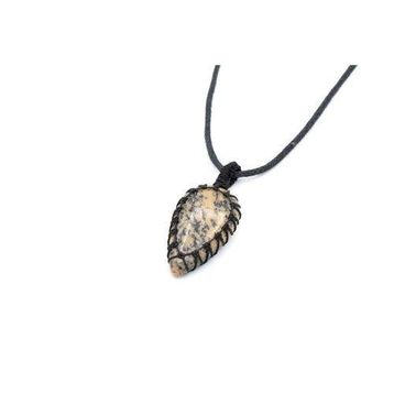 Örgülü Doğal Jasper 002 Kolye Ucu