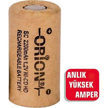 Orion 1.2 V NI-CD HD SC 2200 mAh Şarj Edilebilir Pil
