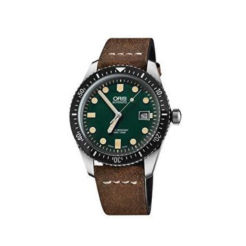 Oris 01 733 7720 4057-07 5 21 45 Divers Sixty Five Kahverengi Deri Erkek Kol Saati