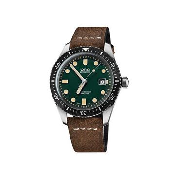 Oris 01 733 7720 4057-07 5 21 45 Divers Sixty Five Kahverengi Deri Erkek Kol Saati