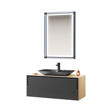 Orka Craft 100 cm Meşe Antrasit Alt Modül Boy Dolabı