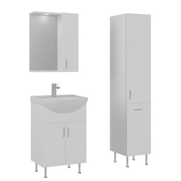 Orka Duru Beyaz 55 cm Banyo Dolabı