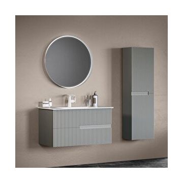 Orka Moonlight ORKA5003390 Mat Gri Lake 90 cm Banyo Dolabı Takımı