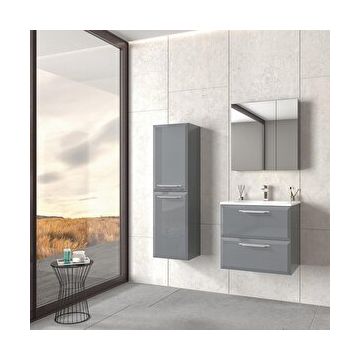 Orka Nuvola 65 cm Parlak Lake Gri Banyo Dolabı Takımı