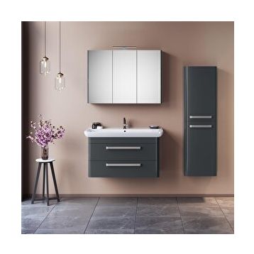 Orka ORKA5000523 Rose Parlak Gri 100 cm Banyo Dolabı Takımı
