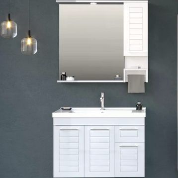 Orka ORKA5002514 Perge Beyaz 100 cm Banyo Dolabı Takımı