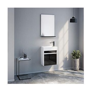 Orka ORKA5003265 Yedisu Parlak Siyah 45 cm Banyo Dolabı Takımı