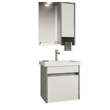 Orka ORKA5003340 Aydos Retro Gümüş 55 cm Banyo Dolabı Takımı