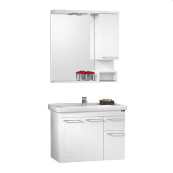 Orka Perge 85 cm Beyaz Banyo Dolabı