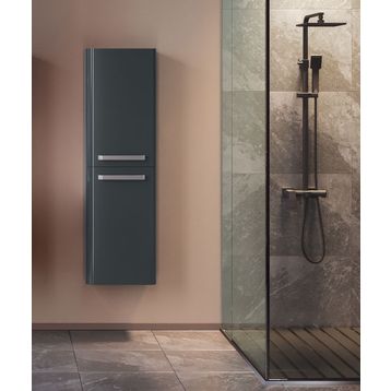 Orka Rose 40 cm Mdf Parlak Gri Banyo Boy Dolabı