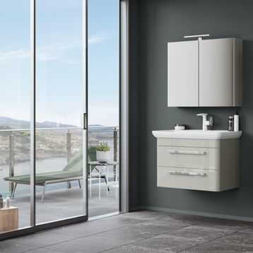 Orka Rose 80 cm Mdf Parlak Kaşmir Banyo Dolabı