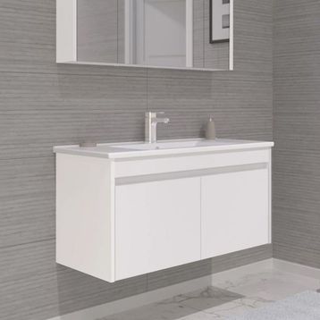 Orka Side 100 cm Mdf Kapakli Beyaz Banyo Dolabi Alt Modul Lavabo