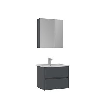 Orka Side 65 cm Antrasit Çekmeceli Banyo Dolabı Takımı