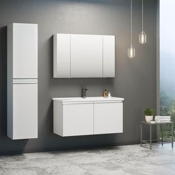 Orka Terme 100 cm Mdf Kaşmir Taş Banyo Dolabı
