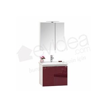 Orka Terme Mürdüm-Beyaz 60 cm Banyo Dolabı