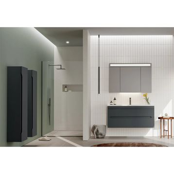 Orka Varna 100 cm Mat Lake Antrasit Banyo Dolabı Takımı