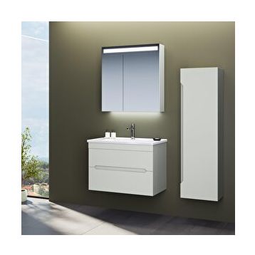 Orka Varna 80 cm Mat Lake Kaşmir Banyo Dolabı Takımı