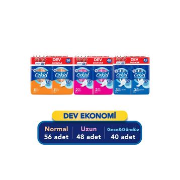 Orkid 56'lı Normal 48'li Uzun 40'lı Gece Ultra Extra Cesaret Ped Seti